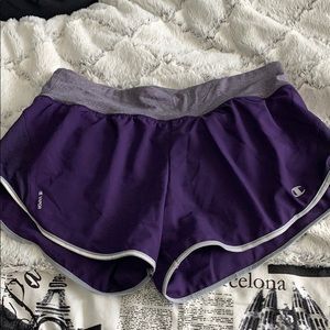 Purple champion running shorts